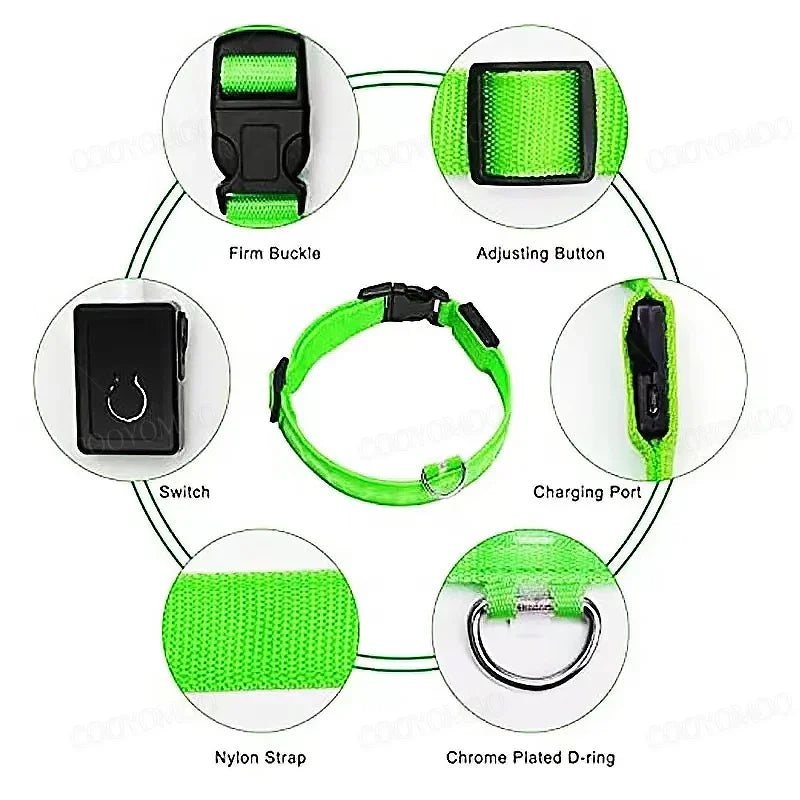 3 Modes Dog Luminous Charge Collar Led Usb Cat