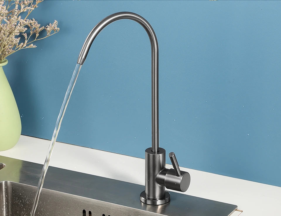 ULA 1/4"Kitchen Faucets Direct Drinking Tap Stainless Steel Water Purifier Faucet Single Cold Water Sink Faucet Filter Faucet