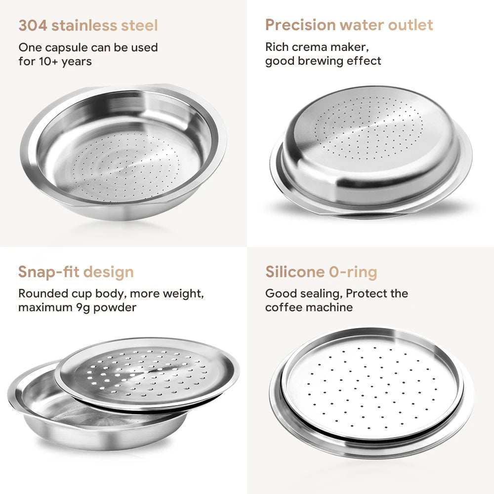 for Senseo Coffee Capsule Stainless Steel Coffee Filter Pod Reusable Coffee Maker Filter Espresso Crema Maker