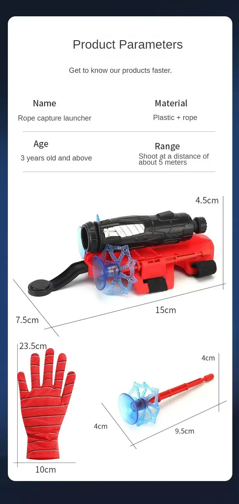 20Sets Spider Launcher Spitting Gloves Sticky Wall Bullet Gun Suction Cup Projectile Toys Children's Wrist Launch Spitting Toys