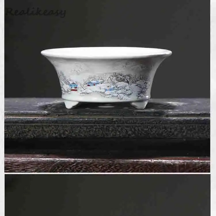 6Size Purple Sand Flower Pot Ceramic Bonsai Pot Handmade Succulent Flower Pot Chinese Landscape Flower Pot Home Decor LE302