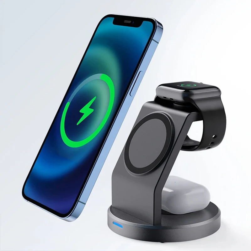 3 In 1 Wireless Charger Stand Mobile phone Holder For iPhone 16 15 14 13 Pro Max iWatch AirPods Fast Charging Station