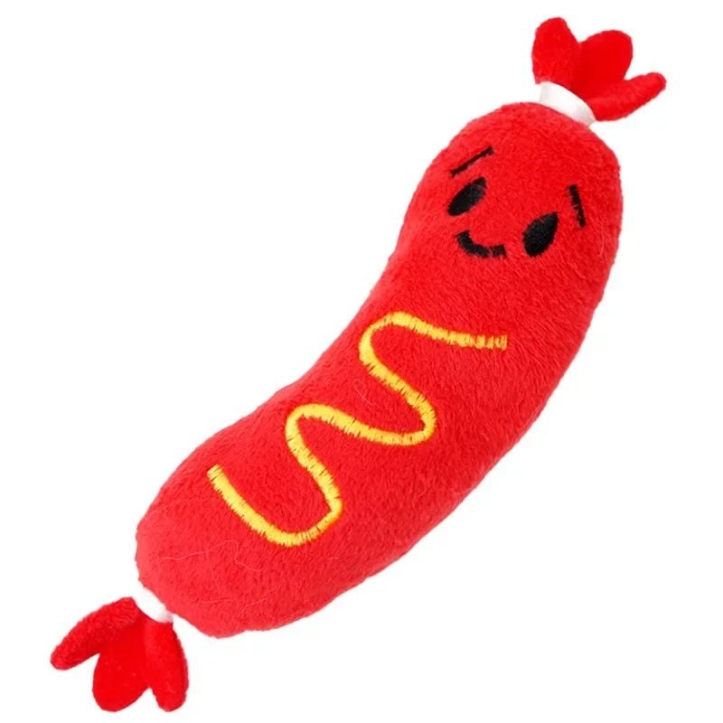 Dog Sound Plush Toy Hot Dog Chewing Toy Pet