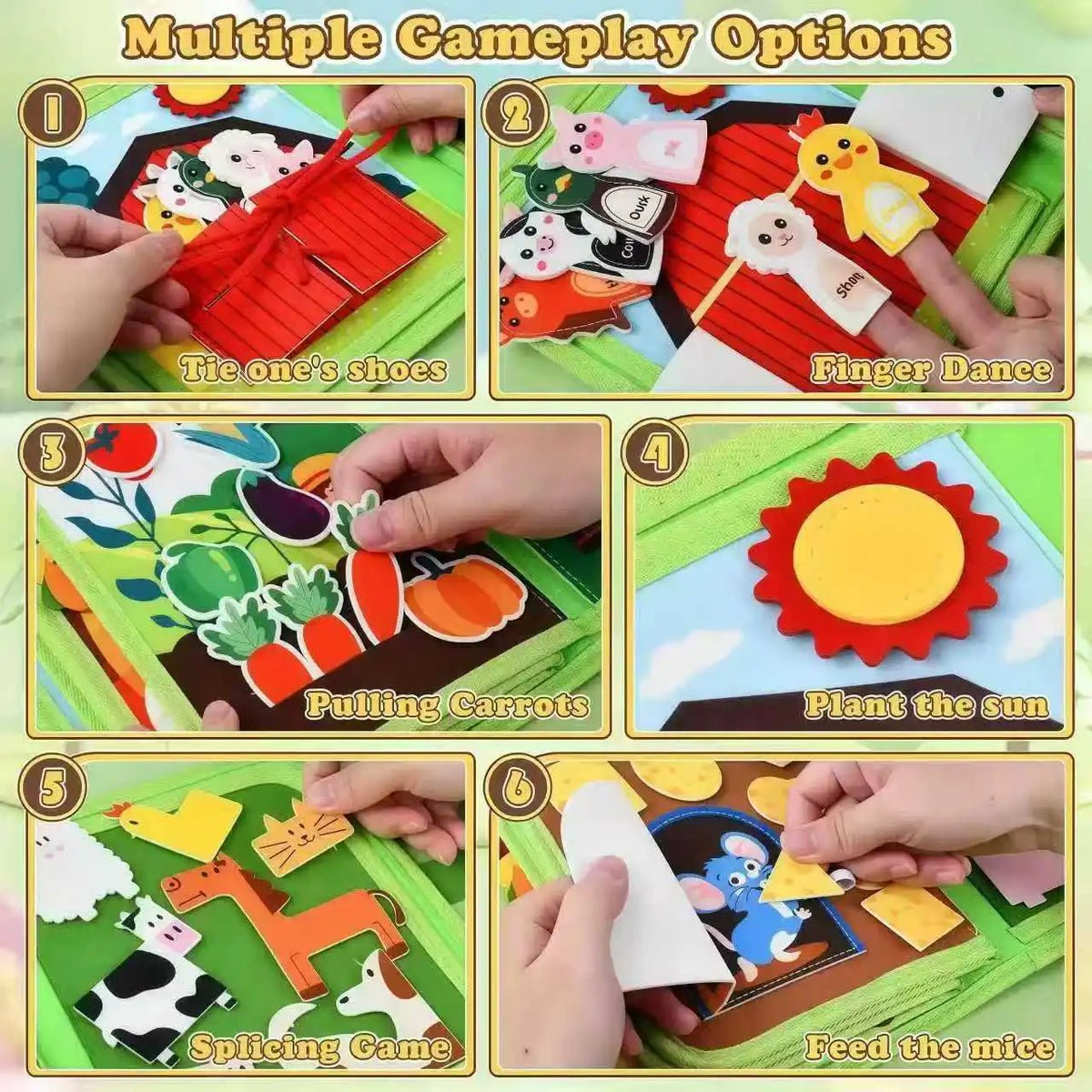 Baby Early Education Schoolbag Safe Felt Interactive Busy Board