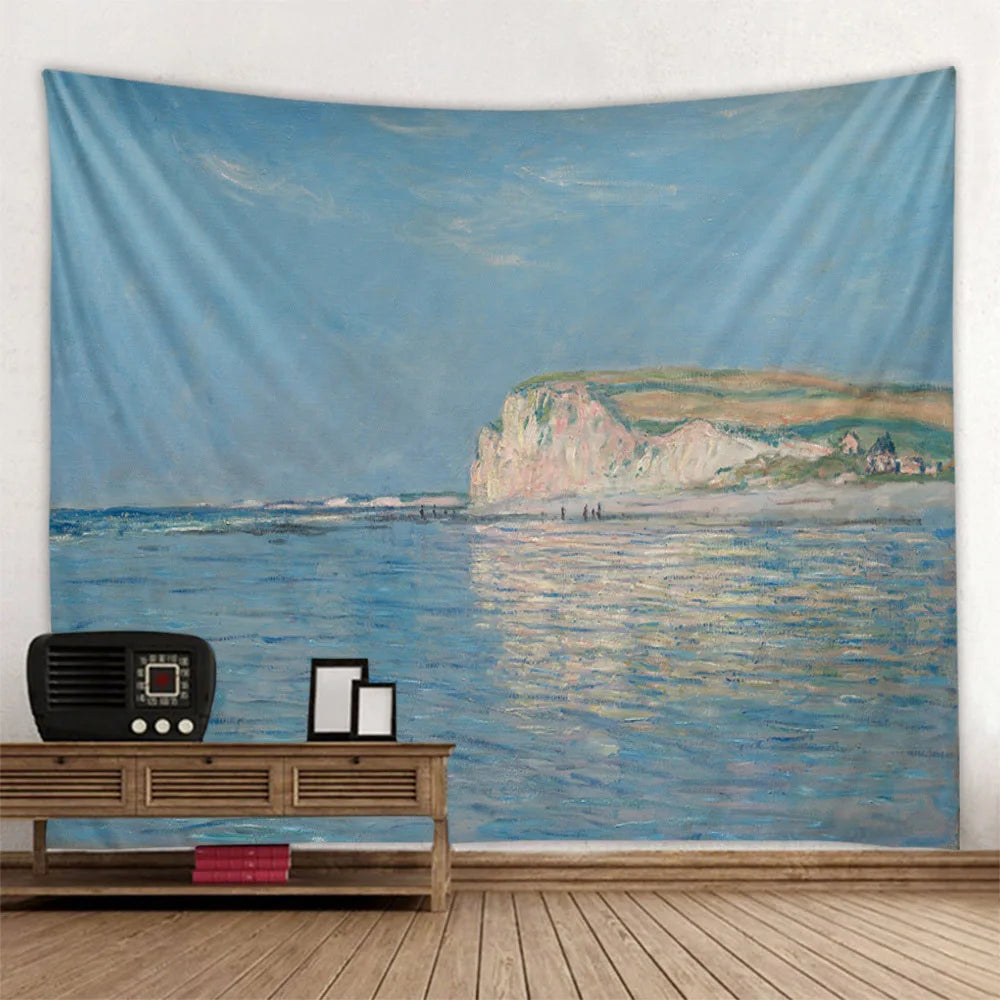 French Monet oil painting tapestry home landscape painting art wall hanging room decoration yoga mat sofa blanket bed sheet