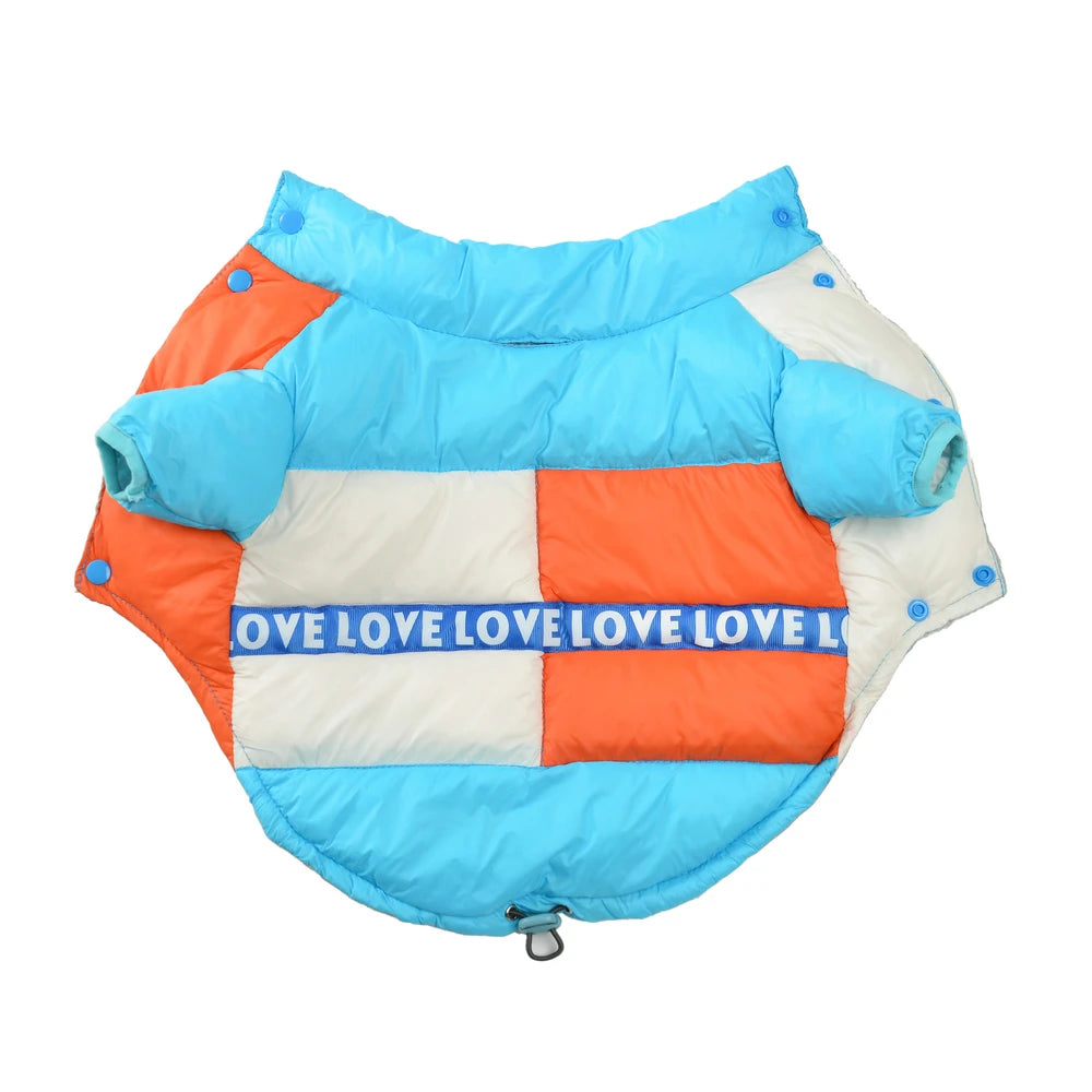 Warm Pet Clothes Waterproof Button Costume For Small Dogs Winter Cute Splicing Puppy Jacket Coat Chihuahua French Bulldog Outfit