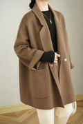 Fashion Wool Double-Sided Cashmere Coat Women'S Autumn And Winter Suit Collar High-End Loose Woolen Coat