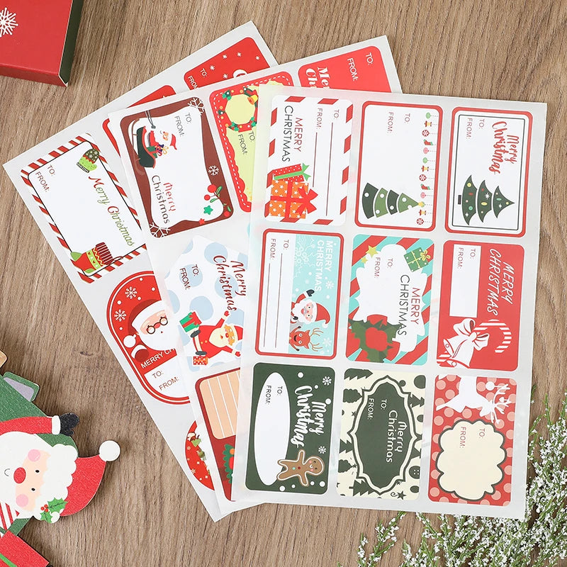 90pcs/10sheets Christmas Stickers,Writeable "To/From" Labels For Christmas Gifts,Envelope Sealing, Party Favors Decor,Diy Crafts