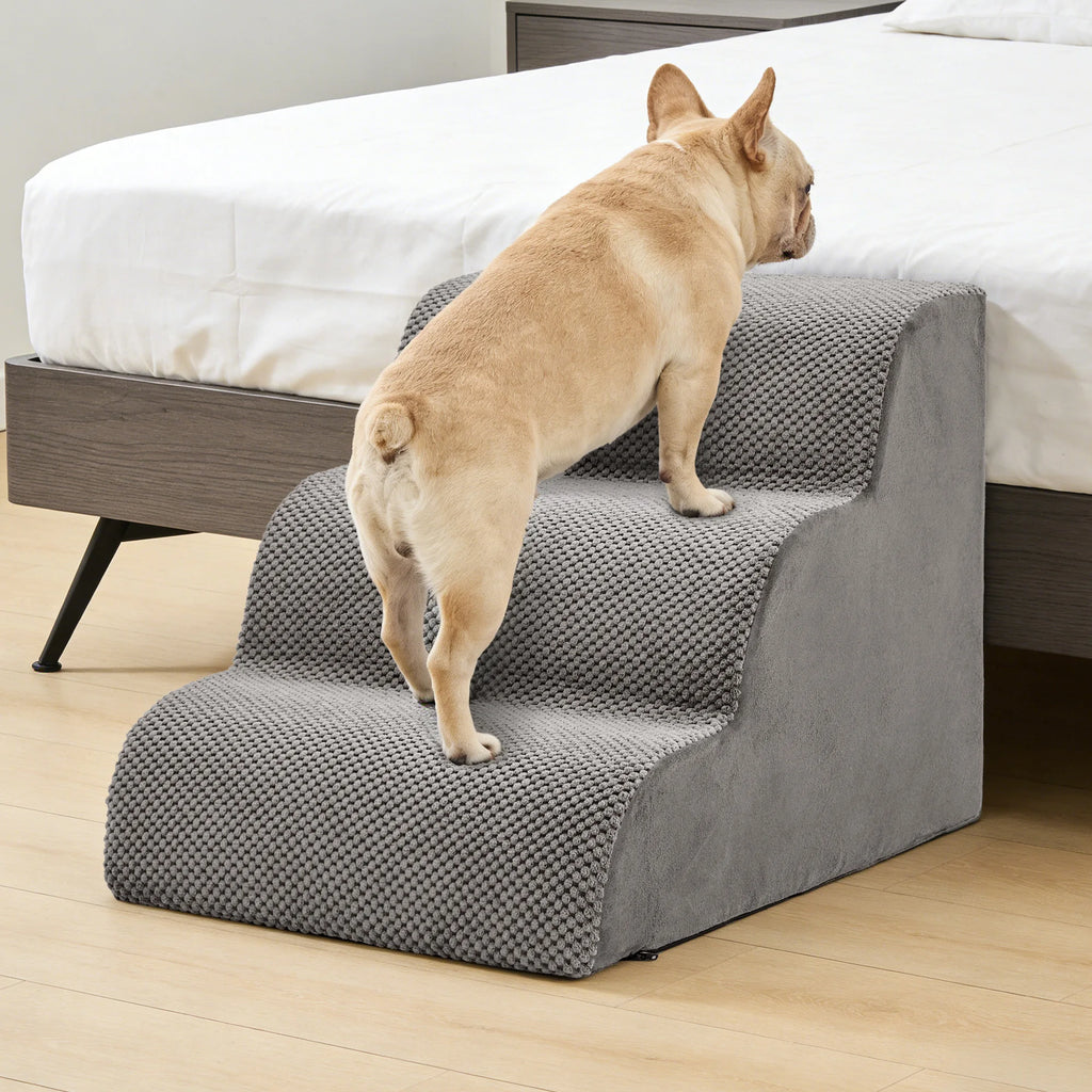 JHK 3-5 Step High-Density Foam Dog Stairs Ramp for