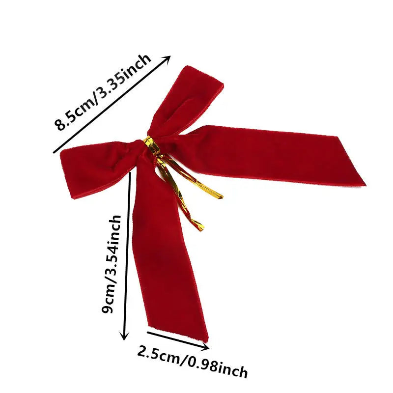 10/20Pcs Velvet Bows For Christmas Tree Decor Wreath Garland Velvet Bow With Twist Tie Christmas Velvet Bows Christmas Holiday
