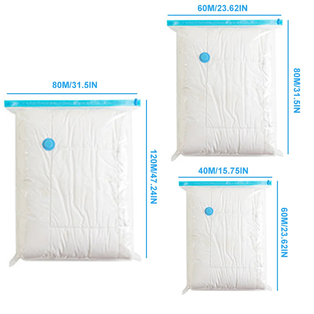 Vacuum Storage Bags Transparent Folding Compressed Space Storage Bag Travel Seal Packet Organizers For Clothes Pillow Bedding