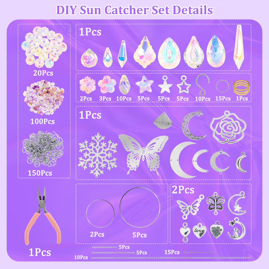 Sun Catchers Making Kits Craft for Garden Window Home Decor Crystal Suncatchers DIY Wind Chime Sun Catchers Making Kit Gifts
