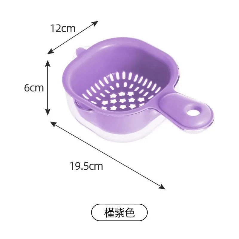 Dopamine Drainage Basket Fruit Washing Artifact Double-Layer Food