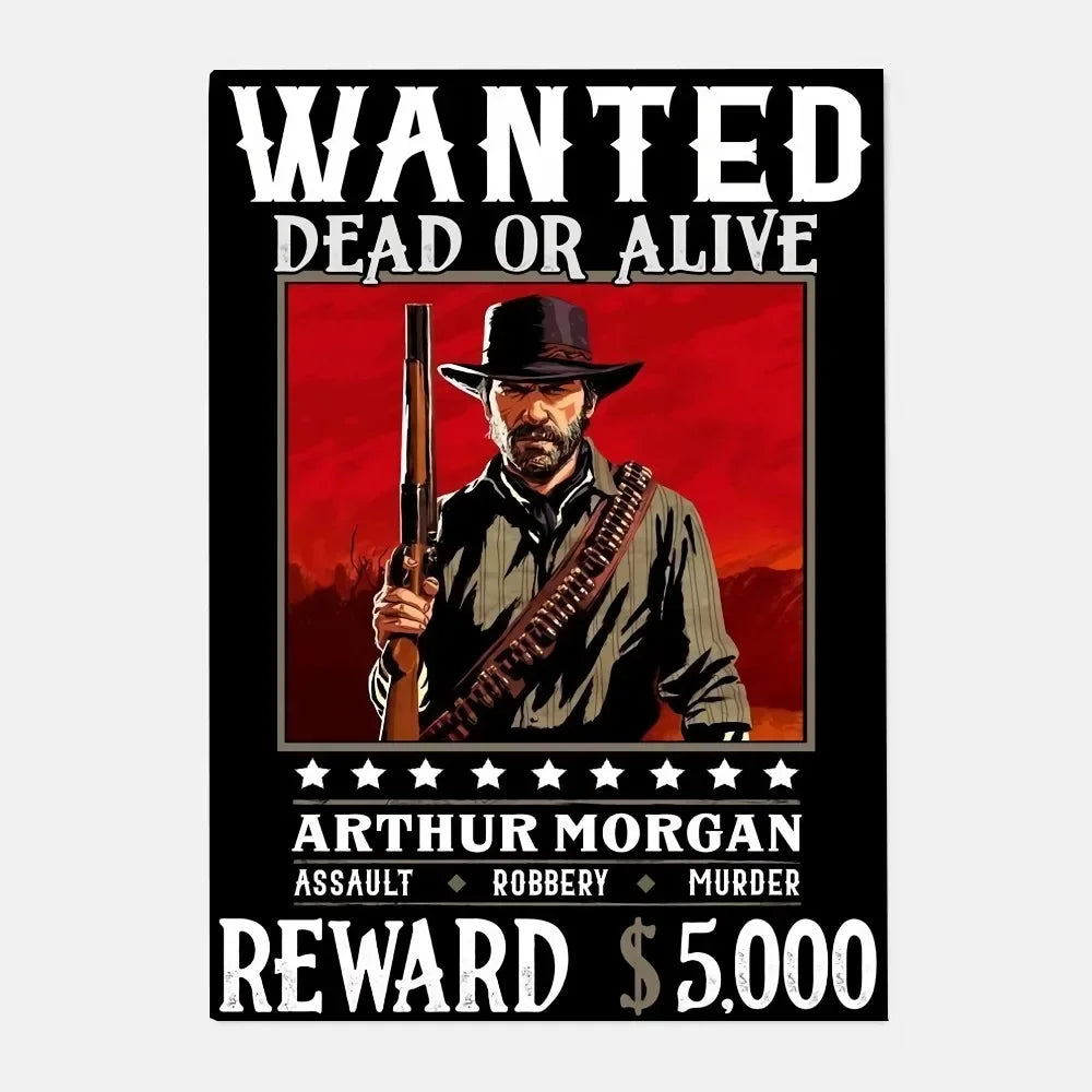 Game R-Red Dead Redemption 2 RDR2 Poster HD art canvas painting home living room bar decoration