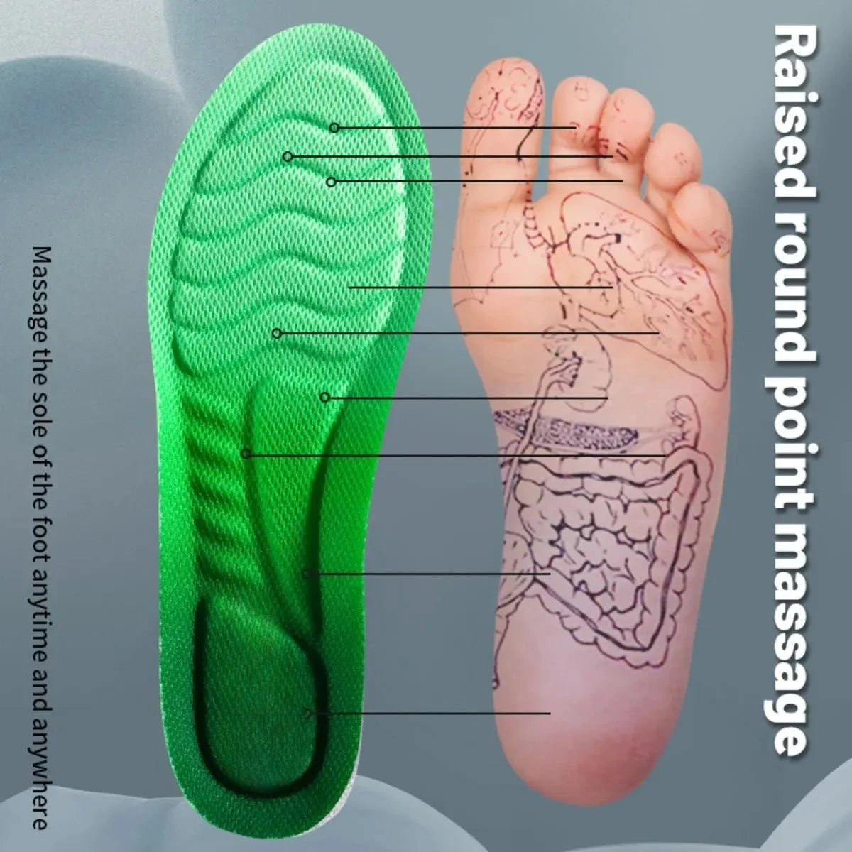 1Pair Sport Insoles PU High Stretch Shock Resistant Antibacterial Anti-odorant Breathable Insoles Comfortable for Shoes Cushion
