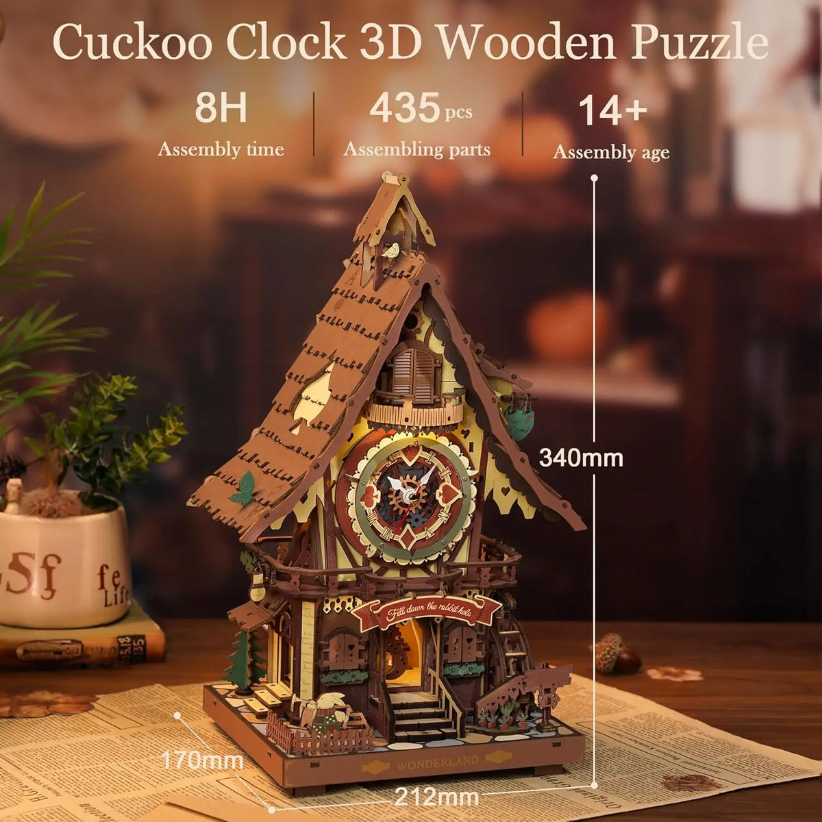 ROKR 3D Wooden Cuckoo Clock Puzzle Kit