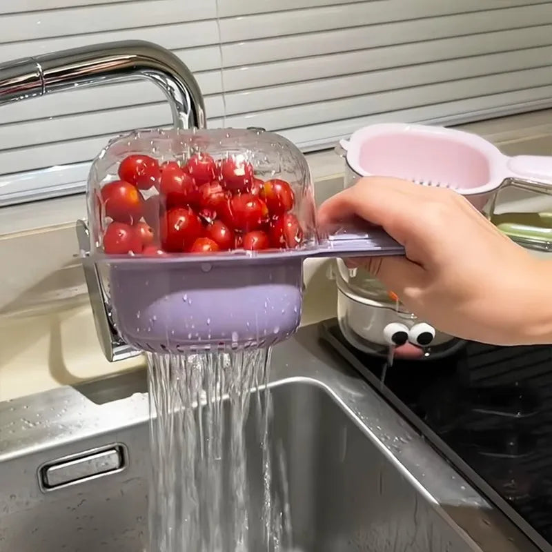Dopamine Drainage Basket Fruit Washing Artifact Double-Layer Food
