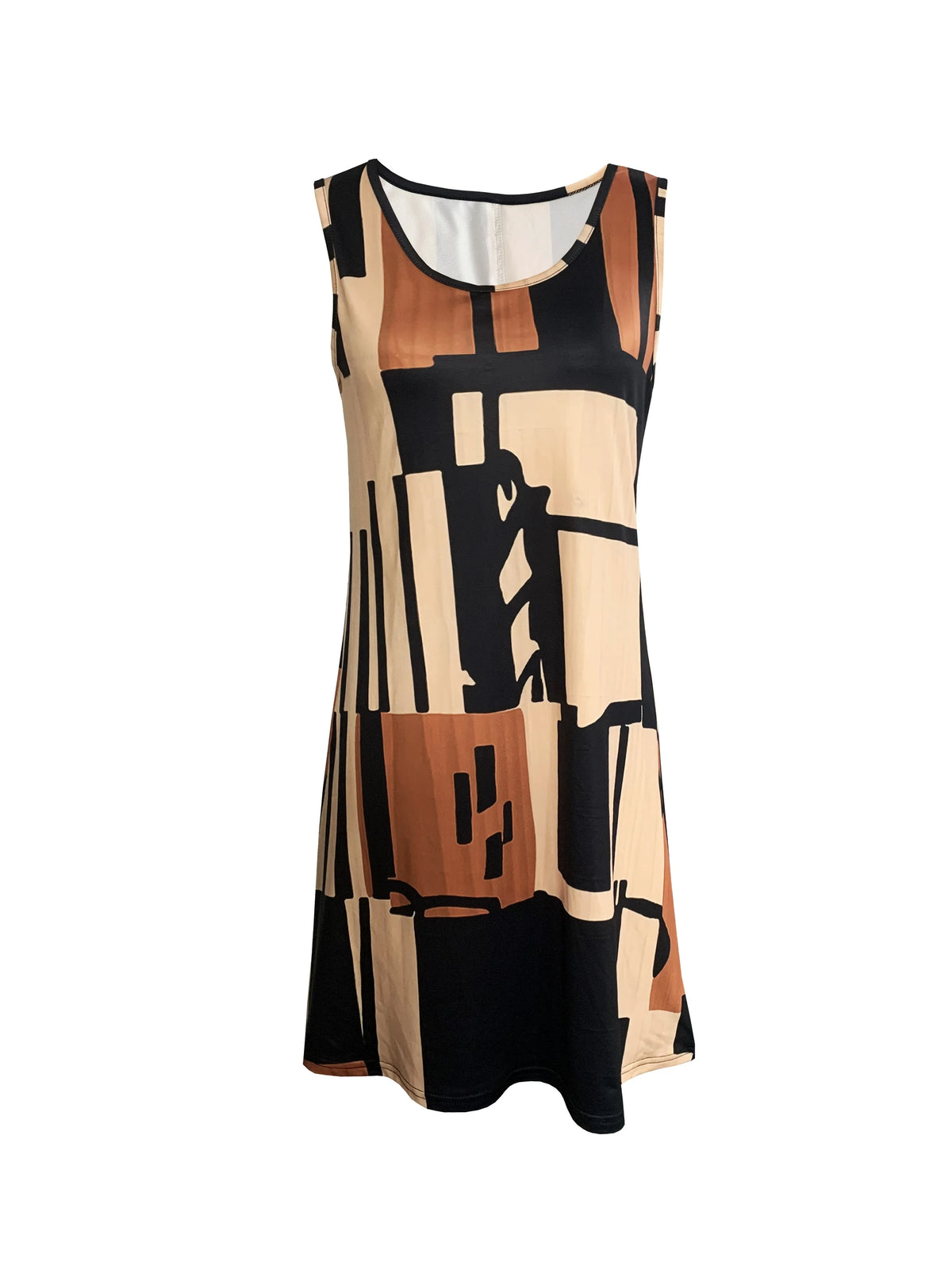 Spring&Summer Women's Geometric Pattern Sleeveless Dress for