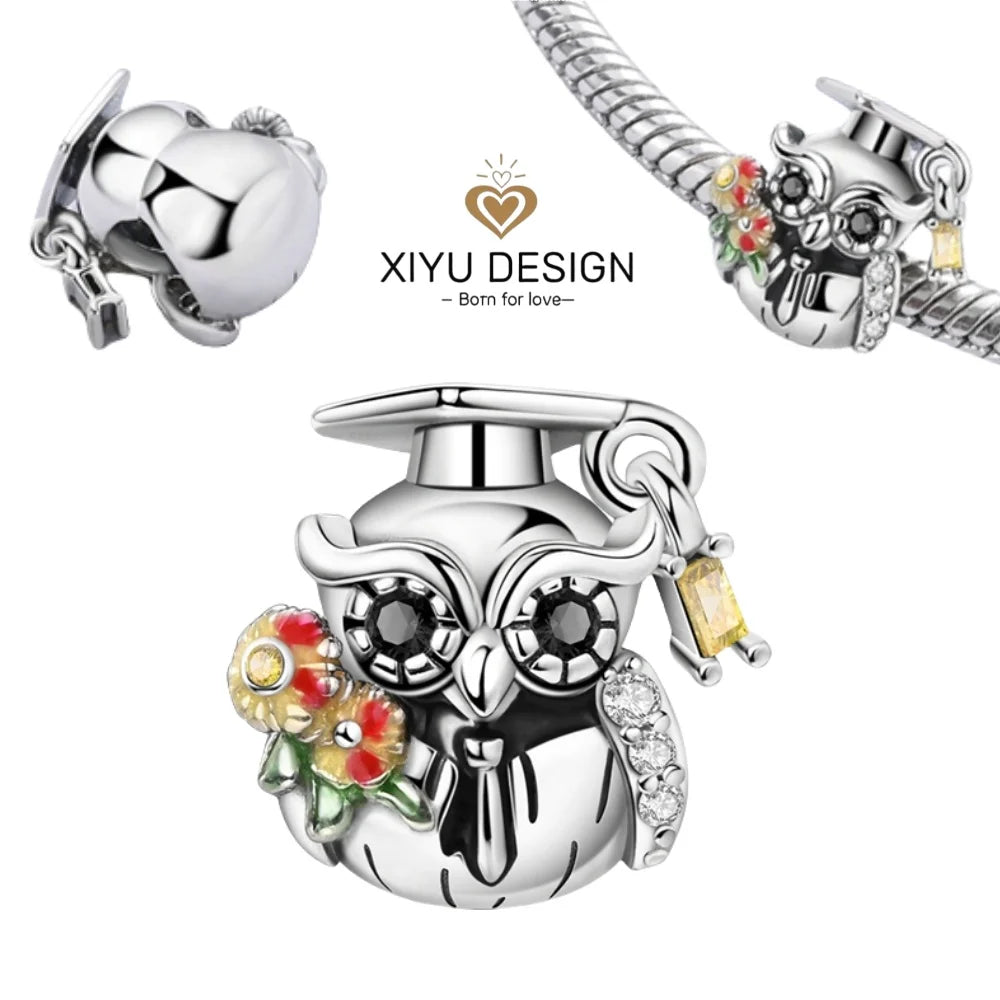 Cute Pet Series Capybara Couples Charms Eat Fruit Beads Fit DIY 925 Silver Bracelet Necklace Women Anniversary Jewelry Gift