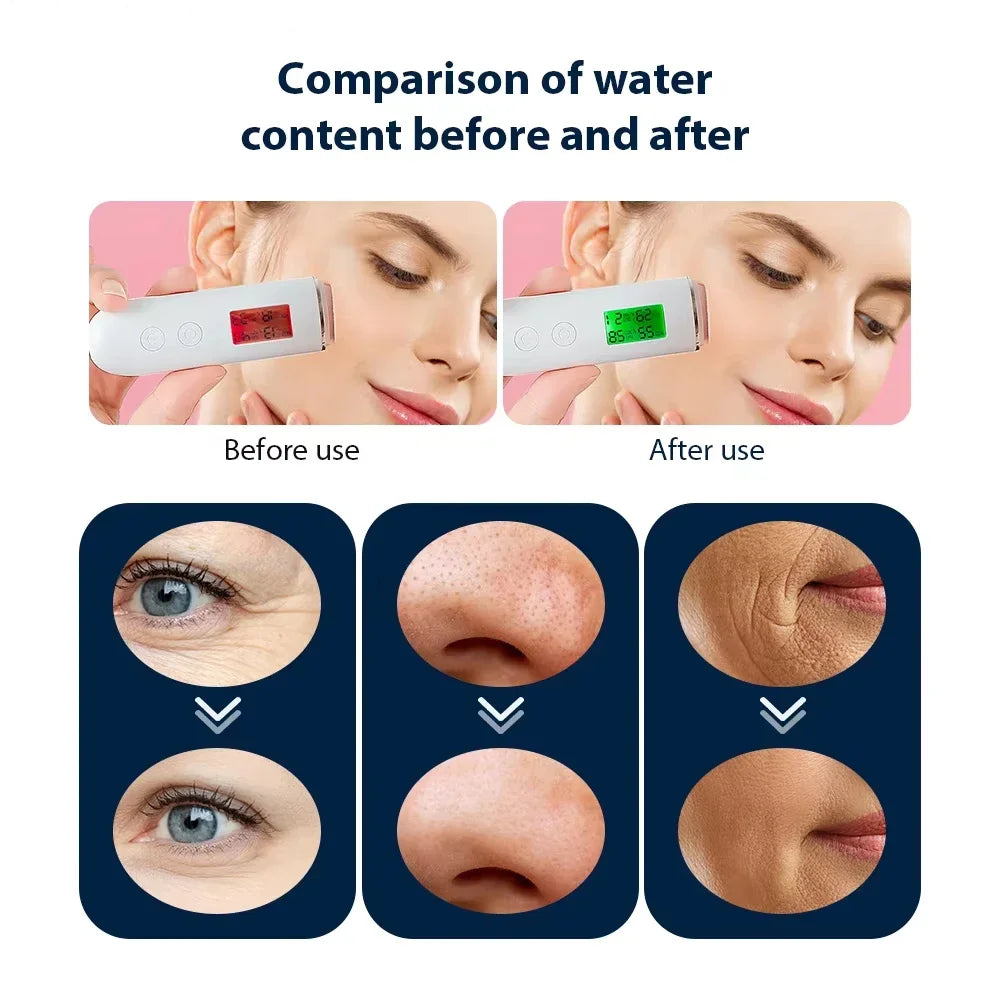 Wireless Ultrasonic Oxygen Bubble Beauty Machine 7 Colors LED Light Facial Hydration Firming Dull Skin Care Massager
