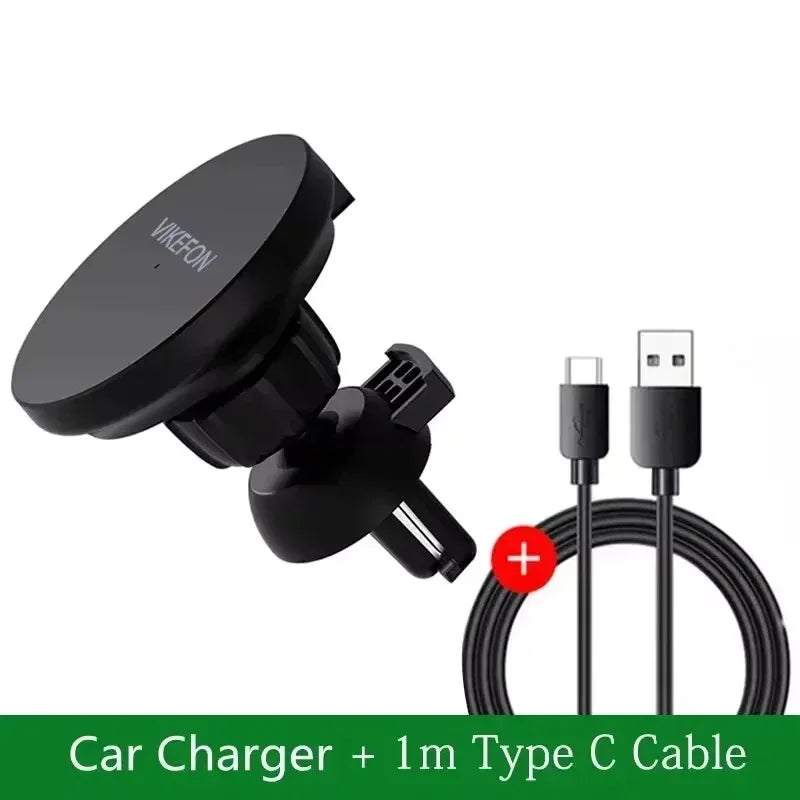Magnetic Wireless Charger Air Vent in Car for Macsafe iPhone 12 13 14 15 16 Pro Max Magnet Phone Holder Fast Car Charging Stand