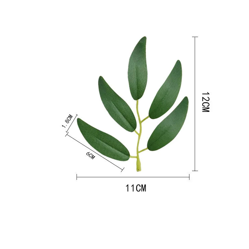 100pcs artificial willow twig leaves wicker  Willow leaf plants for home garden wreath garland wedding wall bouquet decoration