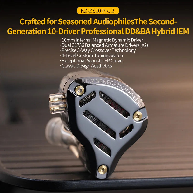 KZ ZS10 Pro 2 metal headset high fidelity in-ear