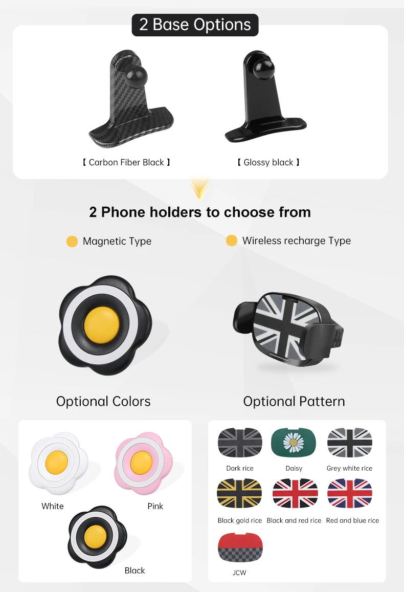 Car Phone Holder Wireless Charger For Mini Cooper F56 F55 F54 F60 F57 2014-2023 Central Control Mobile Phone Bracket Accessories