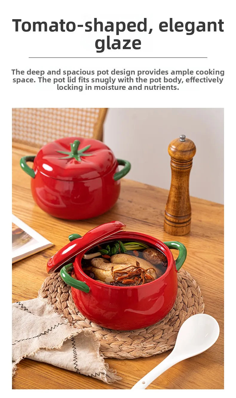 Double-Eared Ceramic Soup Bowl with Lid for Home Use Instant Noodles Bowl Lychee Noodles Special Utensils Student Dormitory