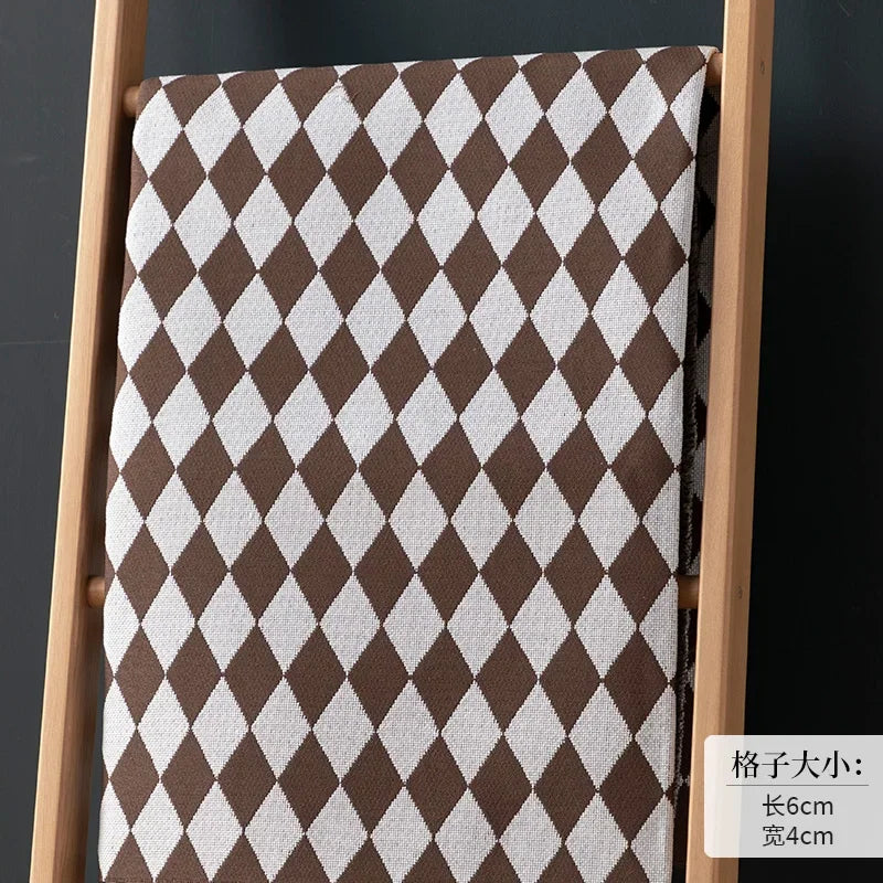High-end Thousand Bird Grid Sofa Fabric Thickening Plaid Cotton Linen Cloth Tablecloth Pillow Cushion Cover Handmade DIY Fabric