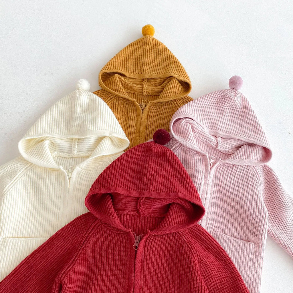 Autumn Baby Girls Hoodie Jacket Kids Sweater Long Sleeve Knitted Cardigan T-Shirt Children Tops Zipper Sweatshirt Child Coat