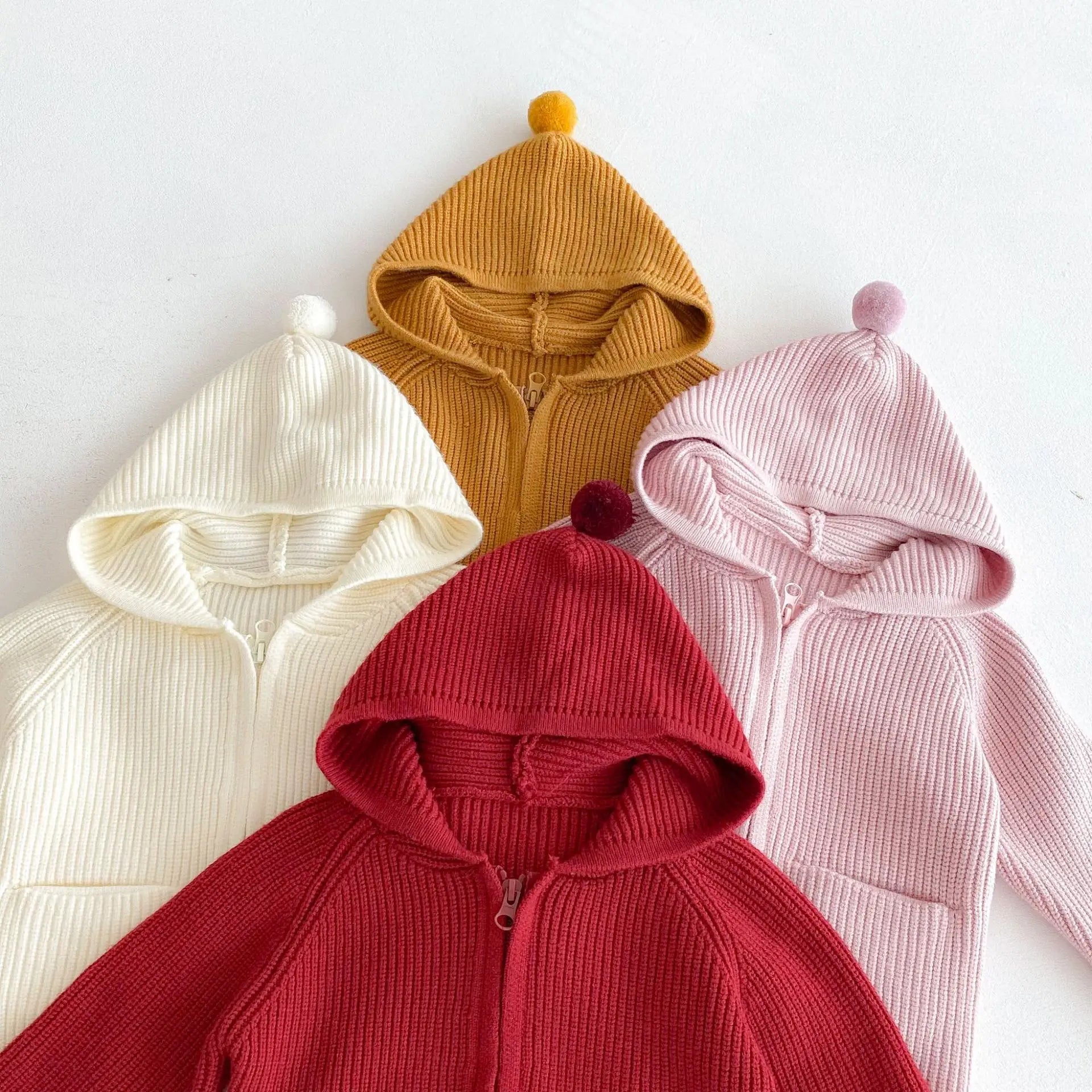 Autumn Baby Girls Hoodie Jacket Kids Sweater Long Sleeve Knitted Cardigan T-Shirt Children Tops Zipper Sweatshirt Child Coat