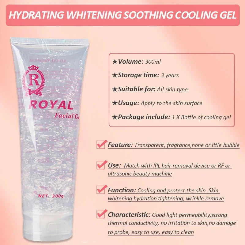 300ml Freezing Cool Gel Hair Removal Cream for Full Body Laser Hair Removal Equipment Skin Care Body Slimming Cream Women Men