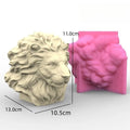 3D Lion candle silicone mold Lion head resin silicone mold Lion home decoration concrete gypsum cement silicone mold