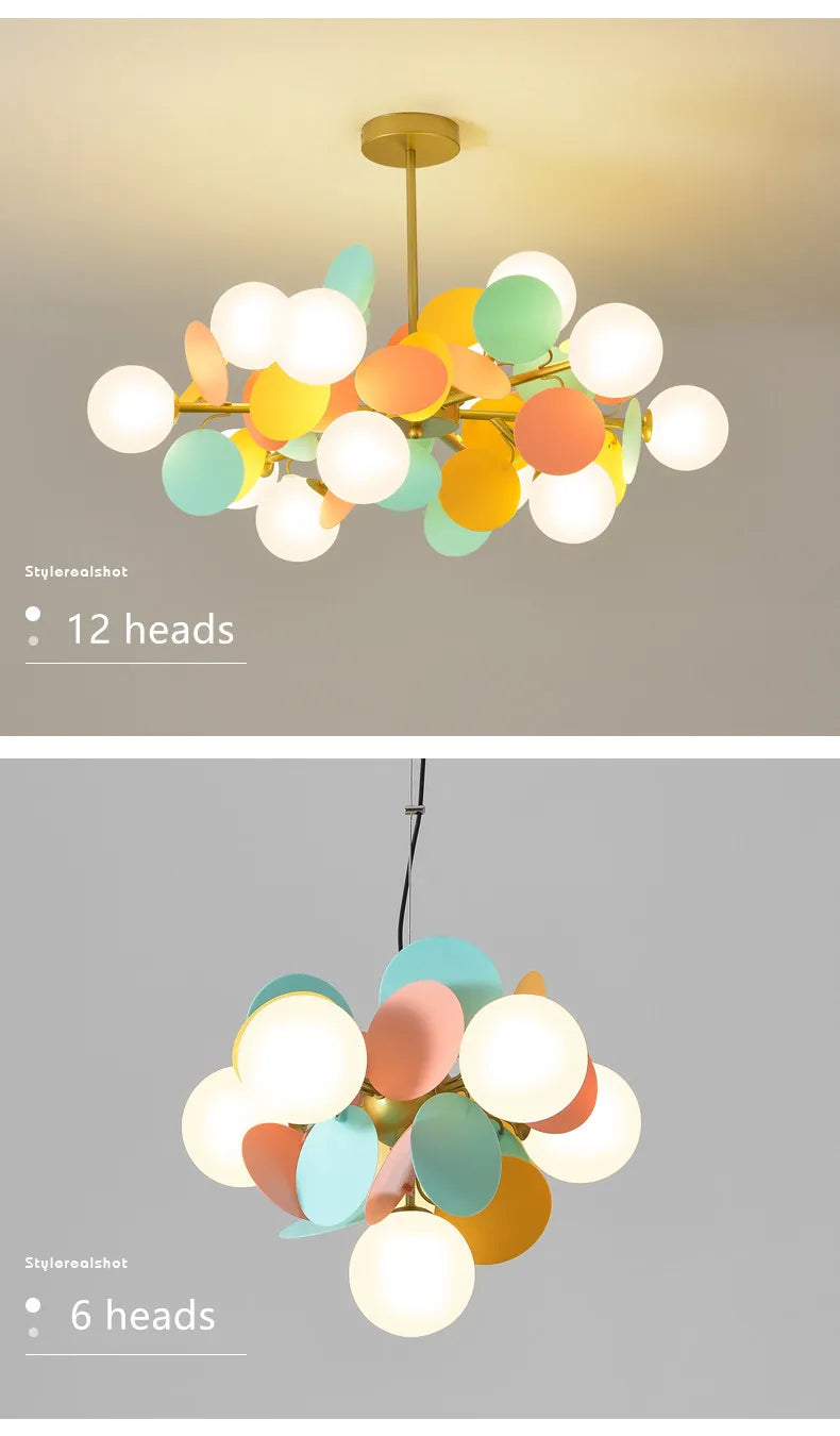Modern Chandelier Grape Design Glass Pendant Light Indoor LED Nordic Light For Living Room Dining Hall Hotel Kitchen Island Lamp