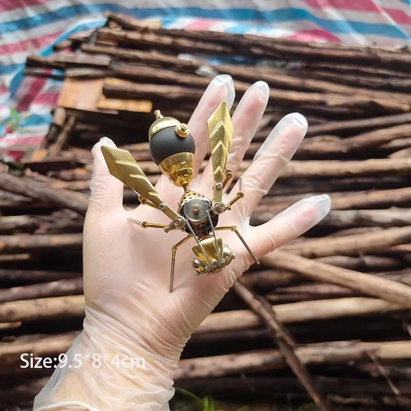 Steampunk mechanical insect big pocket insect model handmade metal creative crafts ornament personalized gift