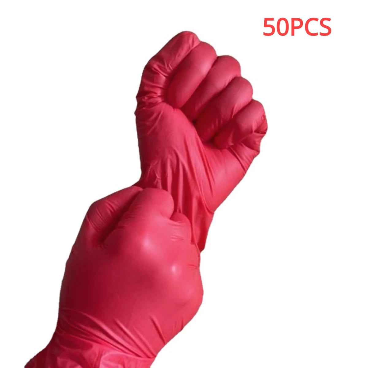 100/50/20PCS Disposable Red Nitrile Gloves Latex Free Waterproof Durable Suitable for Kitchen Food Processing Beauty SalonFamily