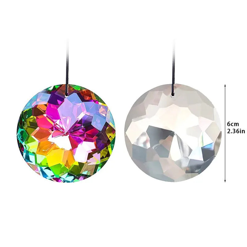Crystal Decoration Sun Flower 45/60/63mm Rainbow Aurora Crystal Prism Chandelier Room Decoration Hanging Ornament Home Decor