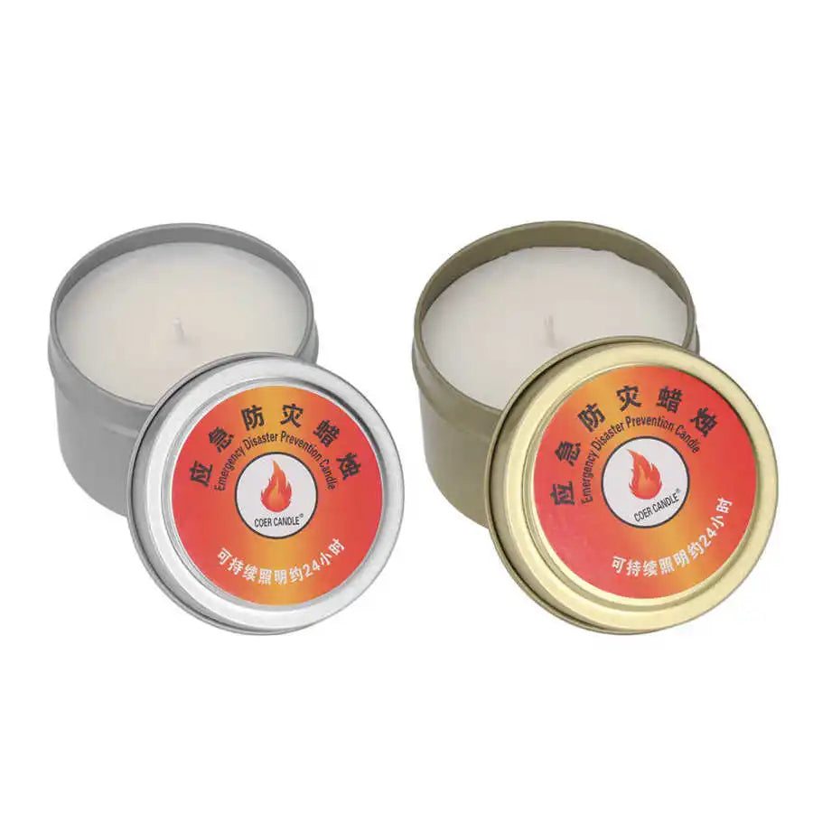 Outdoor Survival Candle 24 Hours Windproof Bright Waterproof Smokeless Camping Candle for Home Wilderness