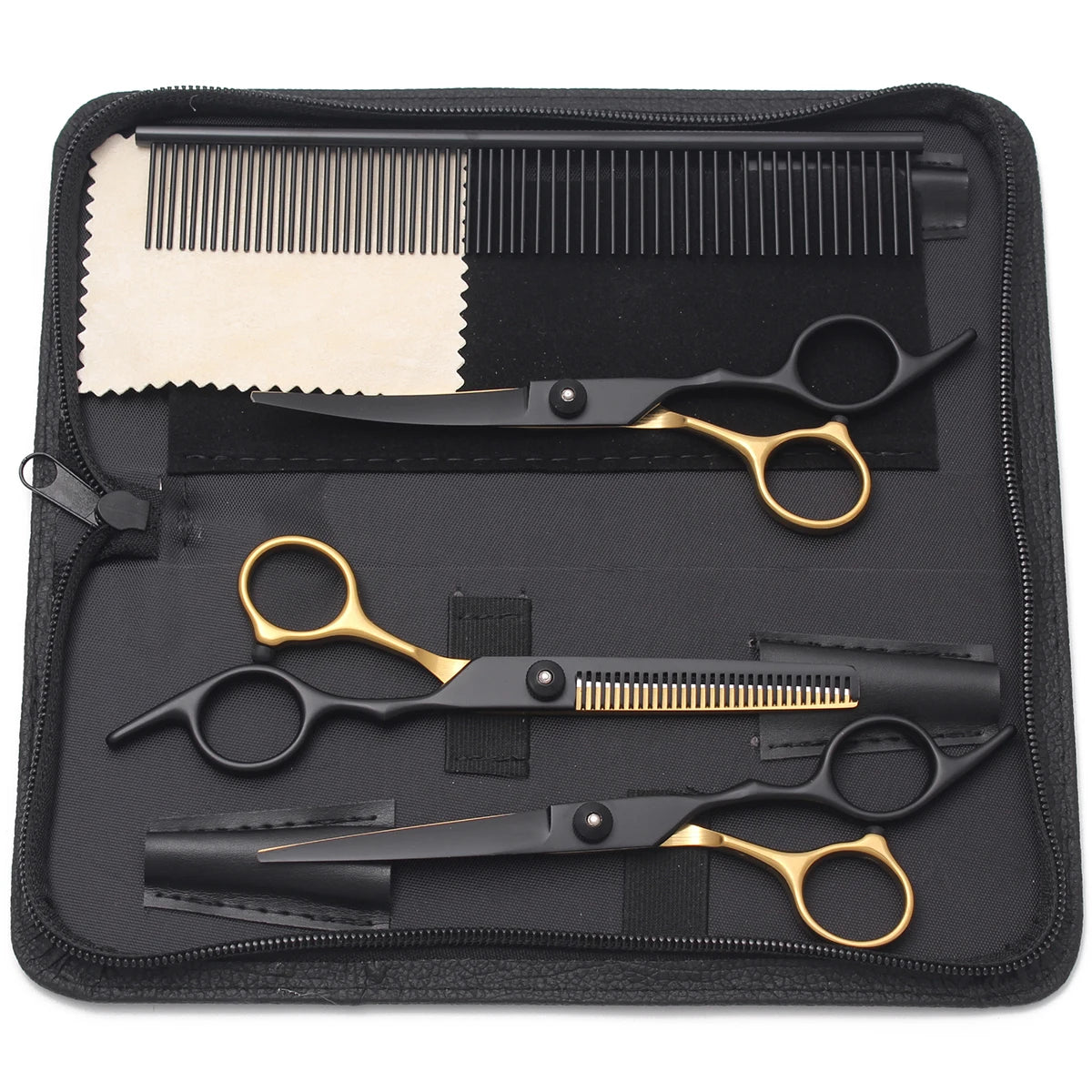 Dog Grooming Scissors 6" JP Stainless Pet Hairdressing Scissors Cutting Scissors Thinning Shears Comb Curved Scissors Z3001
