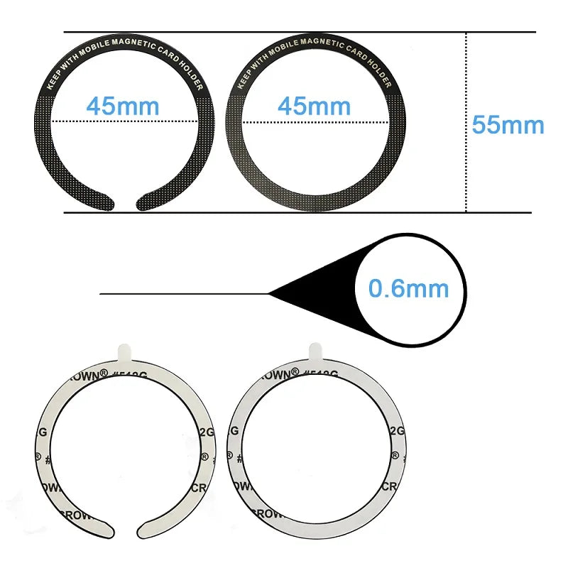 Universal Metal Ring Sticker for MagSafe Wireless Charger Magnetic Metal Plate for Magnet Car Phone Holder Iron Sheet for iPhone