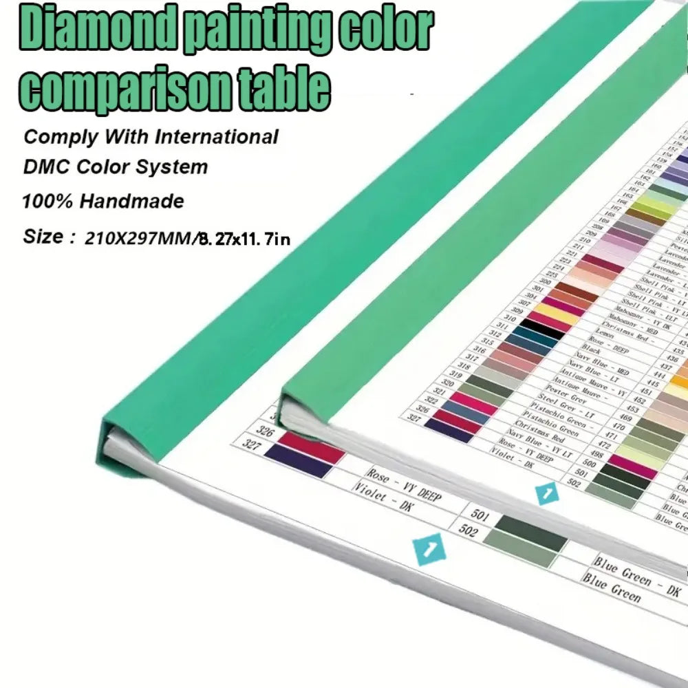 5D Diamond Painting Tools Series 447 DMC Diamond Color Card Book, Rhinestone Color Identification Card HD Printing DIY Handcraft
