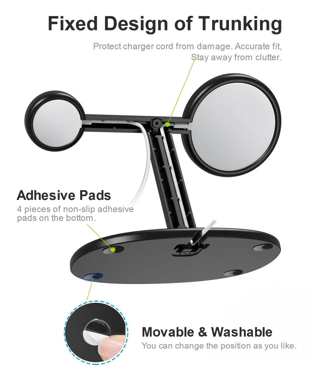EWA 2-in-1 Aluminum Phone Stand for MagSafe Charger - [Charger Not Included] Phone Holder  for iPhone 16~12 & Apple Watch Series