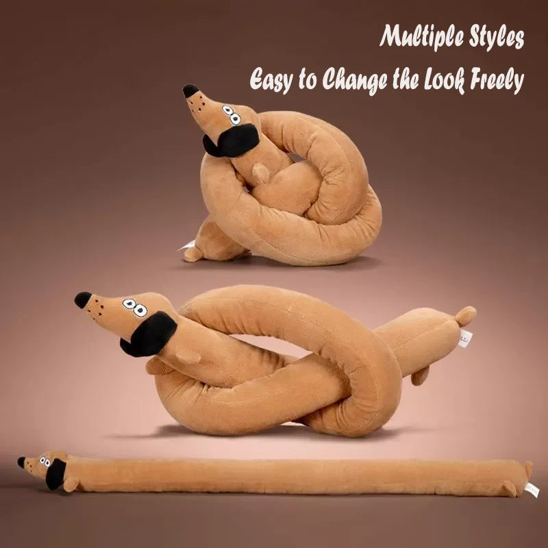 Sausage Dog Plush Toy Long Body Squeaky Dachshund Stuffed Doll Soft Puppy Play Toy For Kids Pet Home Sofa Bedroom Decor Gift