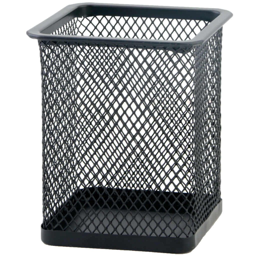 MOTARRO 1Pcs Pencil Holder Office Desk Metal Mesh Square Round Pen Pot Cup Case Container Organiser Durable Pencil Case