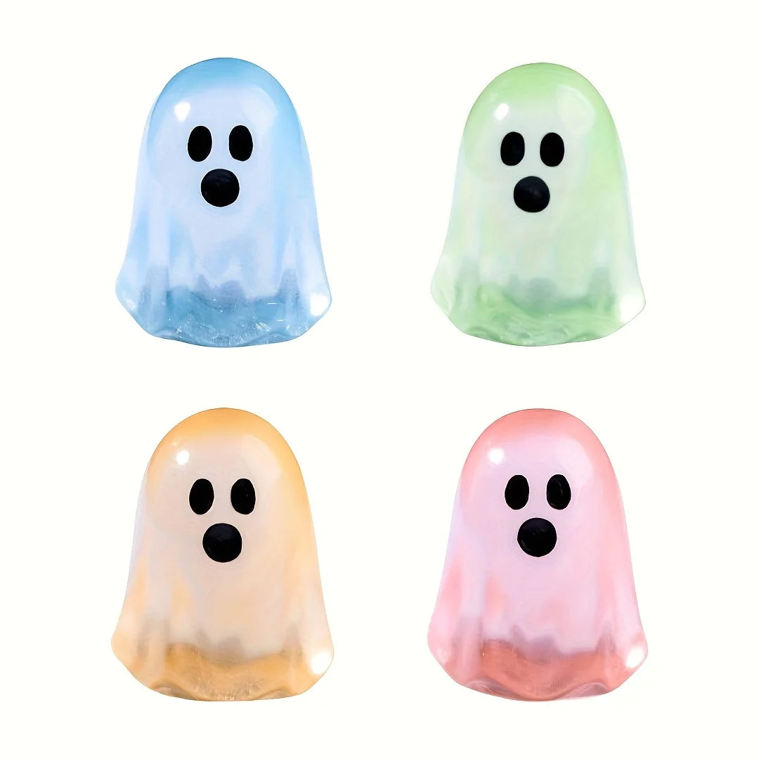 Glow-in-the-Dark Mini Ghosts - Cute Resin Halloween Decorations, DIY Hanging Ornaments for Micro Landscapes & Spooky Scenes