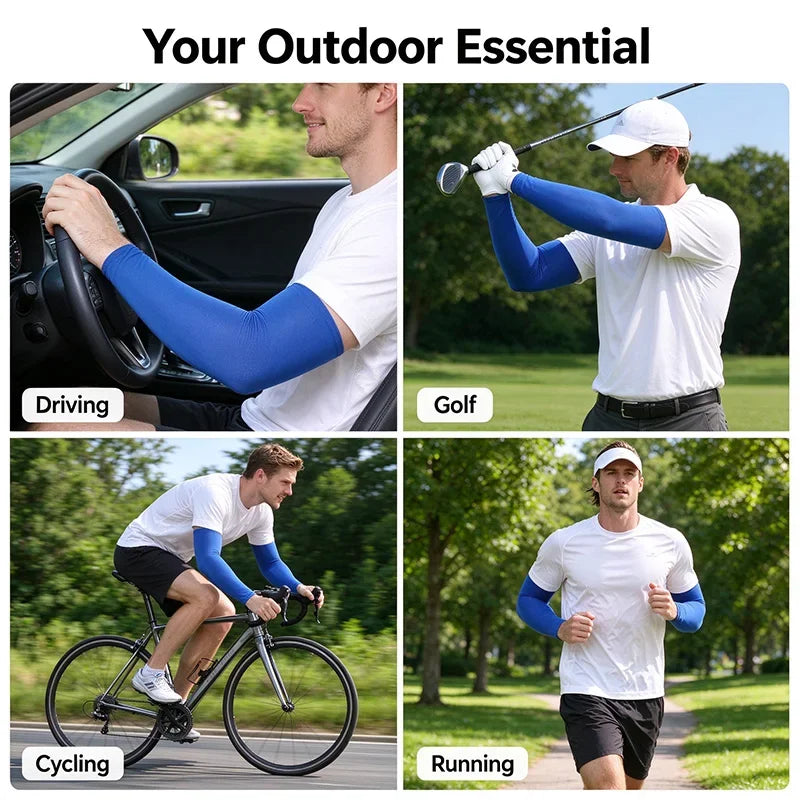 Unisex Ice Silk Arm Sleeves for Hiking Vacation and