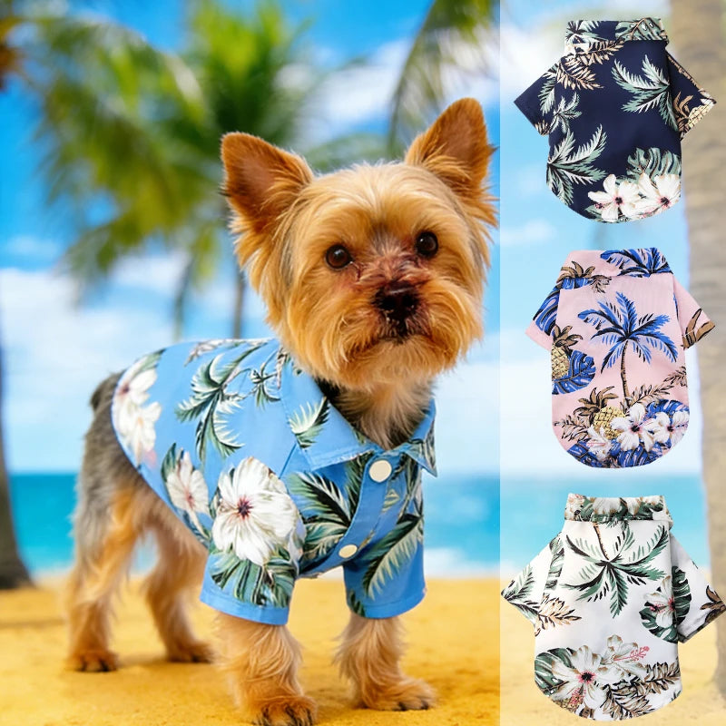 Hawaiian Style Pet Dog Clothe Summer SandBeach Dog Shirts