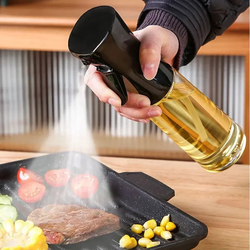 200/300/500mlOil Spray Plastic Household Kitchen Oil Spray Bottle Or Oil Brush Nebulizing Mist Filling Cooking Dual Use BBQ