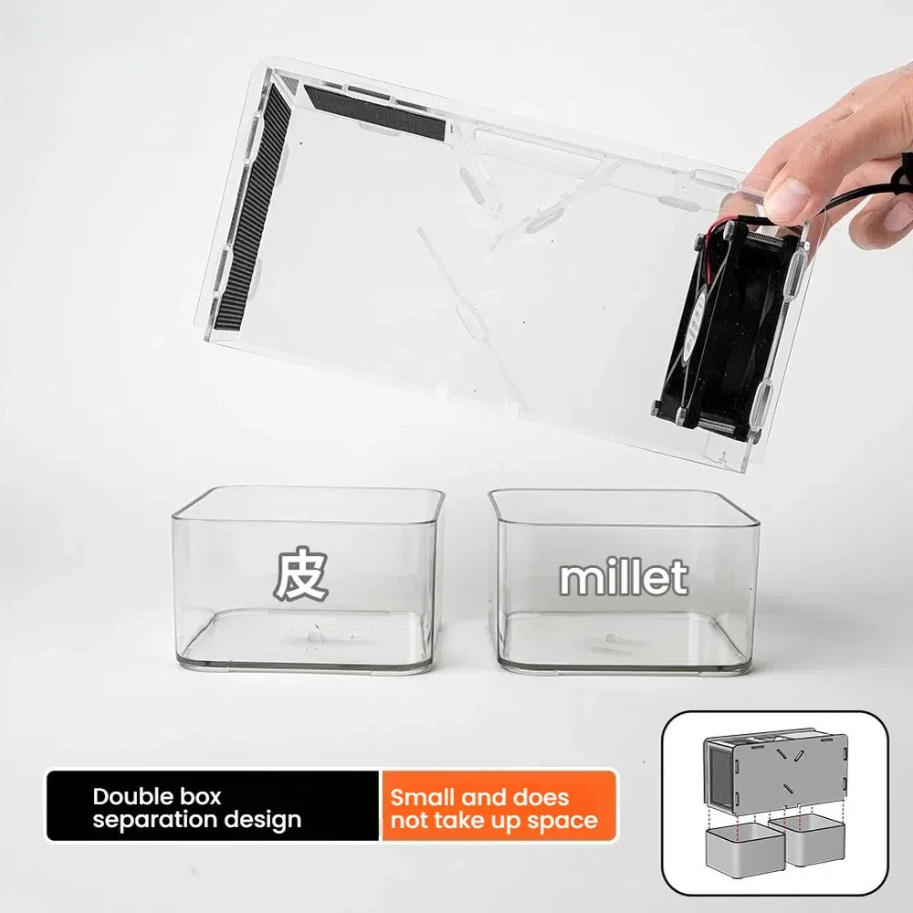Mini Bird Grain Blowing Machine Household Washable Electric Bird Food Cereals Peeling Shell Blower Birds Supplies Tool